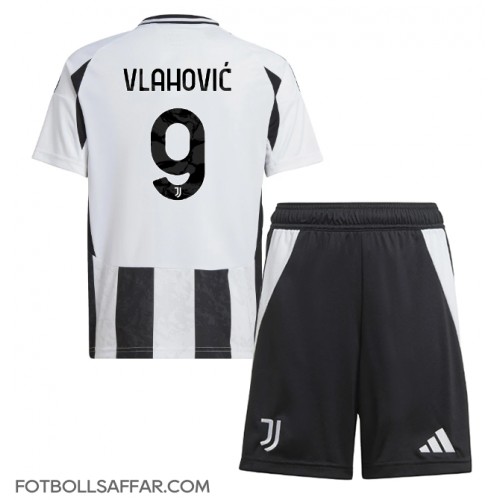 Juventus Dusan Vlahovic #9 Hemmadräkt Barn 2024-25 Kortärmad (+ Korta byxor)